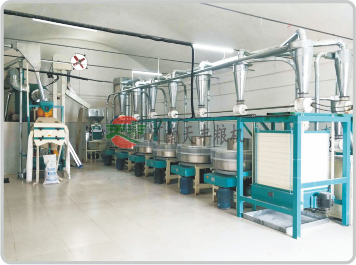 8台一组石磨面粉机厂：河南天丰石磨面粉机工艺设计的优点